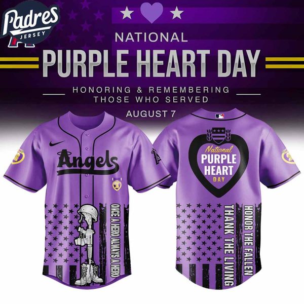 Los Angeles Angels MLB X Purple Heart Day Personalized Baseball Jersey