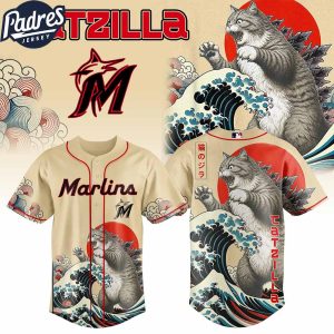 Miami Marlins MLB X Catzilla Personalized Baseball Jersey