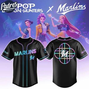 Miami Marlins MLB X Kpop Demon Hunters Custom Baseball Jersey 1 1