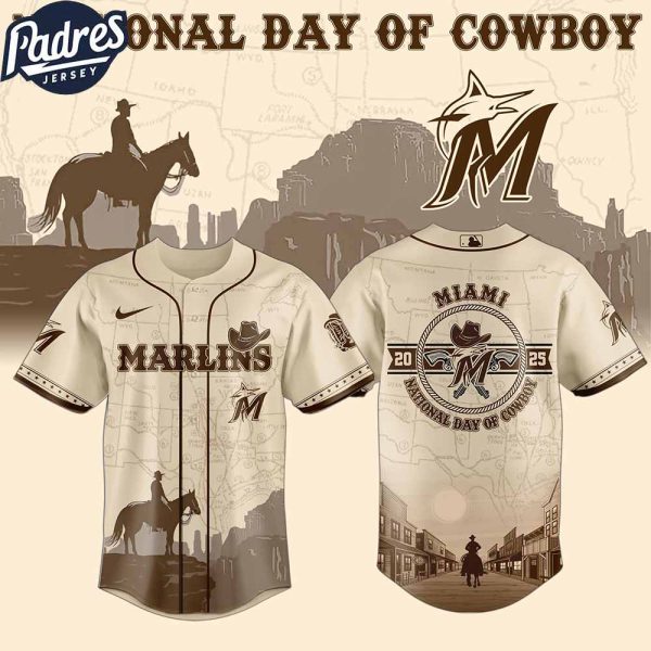 Miami Marlins MLB X National Day Of Cowboy Personalized Baseball Jersey