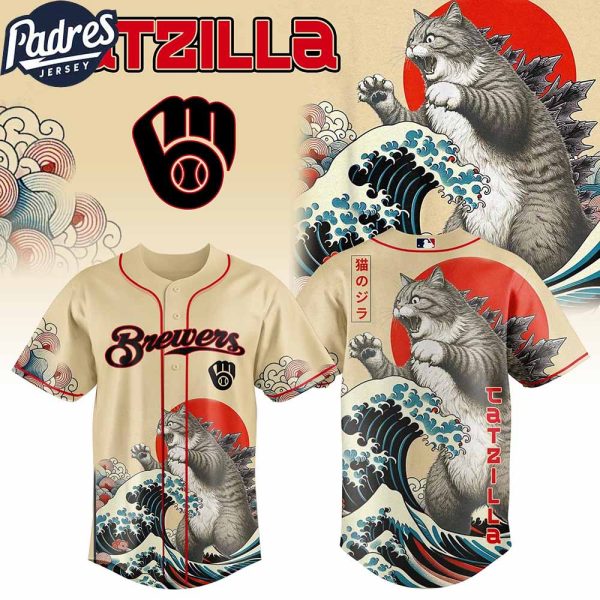 Milwaukee Brewers MLB X Catzilla Personalized Baseball Jersey