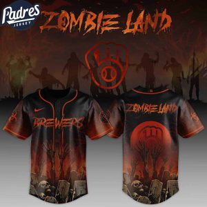 Milwaukee Brewers MLB X Zombie Land Custom Baseball Jersey