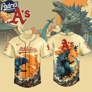 Oakland Athletics MLB X Godzilla Custom New Baseball Jersey