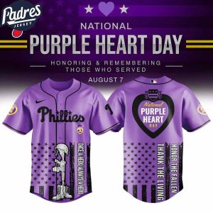 Philadelphia Phillies MLB X Purple Heart Day Personalized Baseball Jersey
