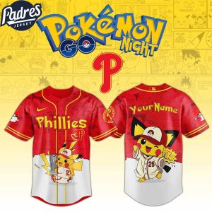 Philadelphia Phillies MLB x Pokemon GO Night Custom Baseball Jersey