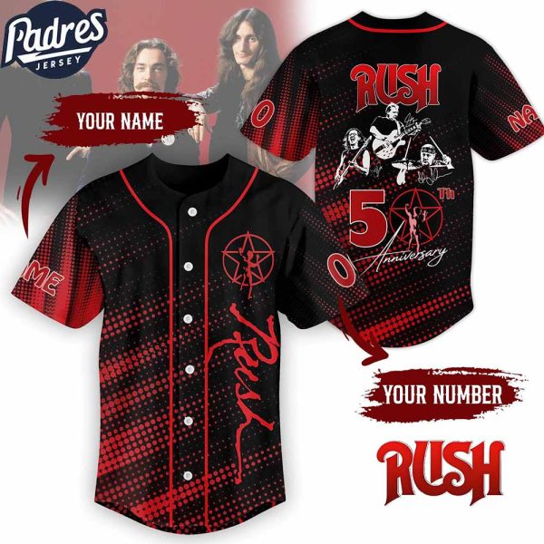 Rush band 50th Anniversary Custom Baseball Jersey 1