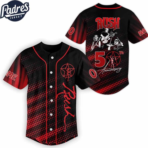 Rush band 50th Anniversary Custom Baseball Jersey 3