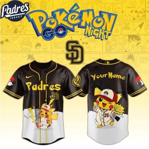 San Diego Padres MLB x Pokemon GO Night Custom Baseball Jersey 1