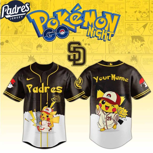 San Diego Padres MLB x Pokemon GO Night Custom Baseball Jersey 1