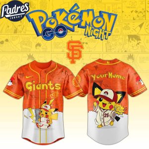 San Francisco Giants MLB x Pokemon GO Night Custom Baseball Jersey 1