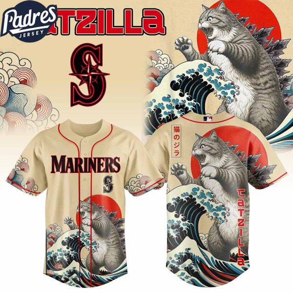 Seattle Mariners MLB X Catzilla Personalized Baseball Jersey