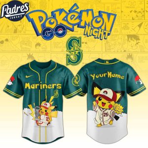 Seattle Mariners MLB x Pokemon GO Night Custom Baseball Jersey 1