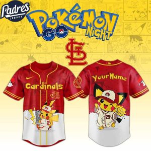 St Louis Cardinals MLB x Pokemon GO Night Custom Baseball Jersey 1