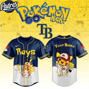 Tampa Bay Rays MLB x Pokemon GO Night Custom Baseball Jersey 1