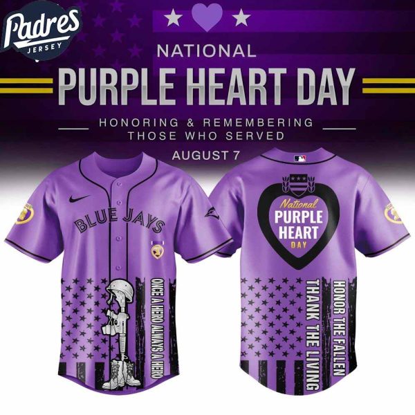 Toronto Blue Jays MLB X Purple Heart Day Personalized Baseball Jersey