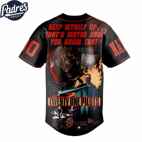 Twenty One Pilots Black Red Custom Baseball Jersey 2