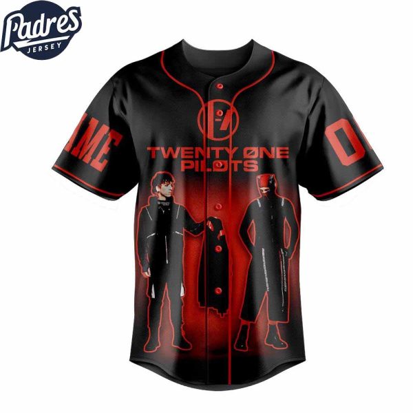Twenty One Pilots Black Red Custom Baseball Jersey 3