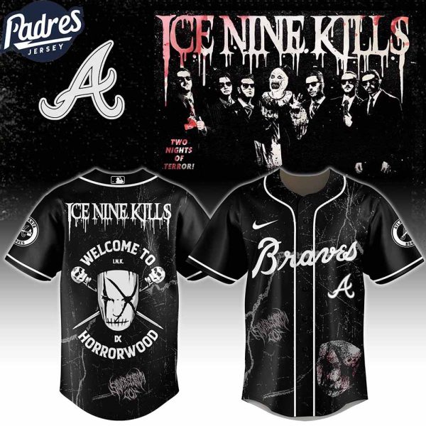 Atlanta Braves MLB x Ice Nine Kills Welcome to Horrorwood Custom Baseball Jersey