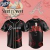 Atlanta Braves MLB x Sabrina Carpenter Short n' Sweet Black Velvet Custom Baseball Jersey