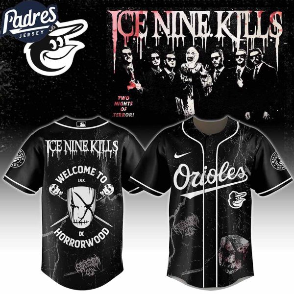 Baltimore Orioles MLB x Ice Nine Kills Welcome to Horrorwood Custom Baseball Jersey