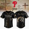 Black Philadelphia Phillies Jesus Custom Baseball Jersey