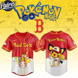 Boston Red Sox MLB x Pokemon GO Night Custom Baseball Jersey