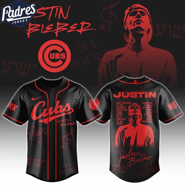 Chicago Cubs MLB x Justin Bieber Personalized Baseball Jersey