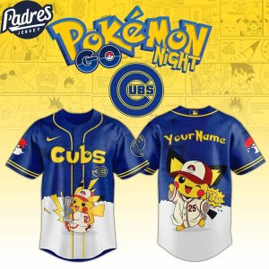 Chicago Cubs MLB x Pokemon GO Night Custom Baseball Jersey