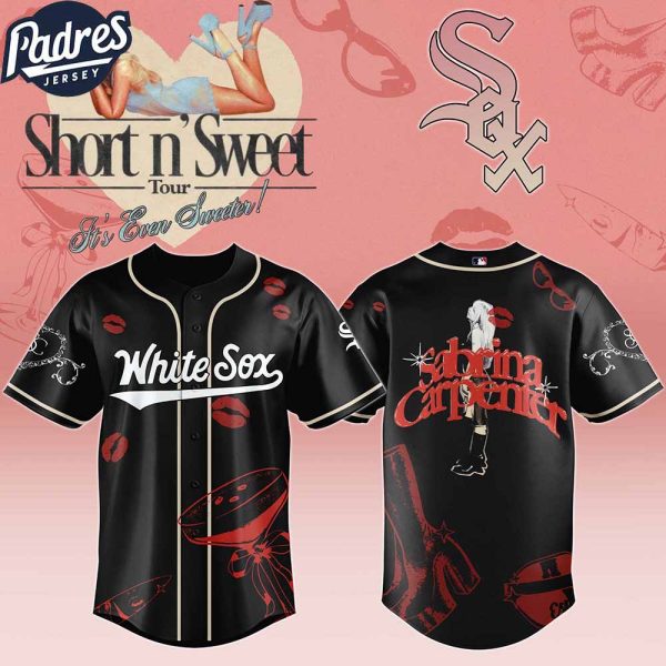 Chicago White Sox MLB x Sabrina Carpenter Short n' Sweet Black Velvet Custom Baseball Jersey