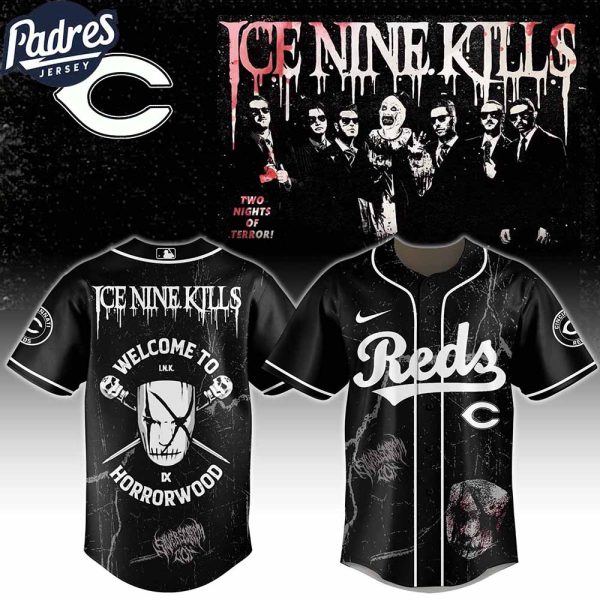 Cincinnati Reds MLB x Ice Nine Kills Welcome to Horrorwood Custom Baseball Jersey