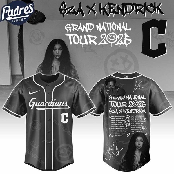 Cleveland Guardians MLB x Kendrick Lamar x SZA Grand National Tour Custom Baseball Jersey