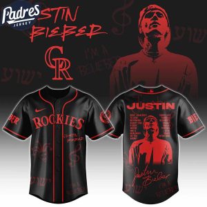 Colorado Rockies MLB x Justin Bieber Personalized Baseball Jersey