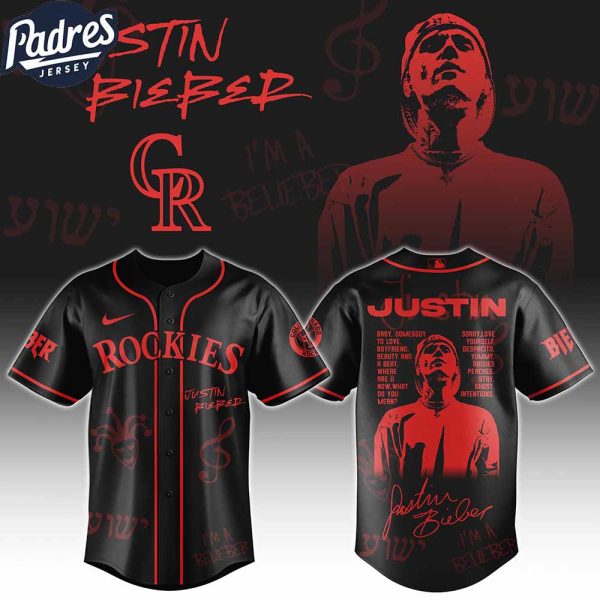 Colorado Rockies MLB x Justin Bieber Personalized Baseball Jersey
