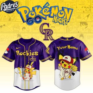 Colorado Rockies MLB x Pokemon GO Night Custom Baseball Jersey