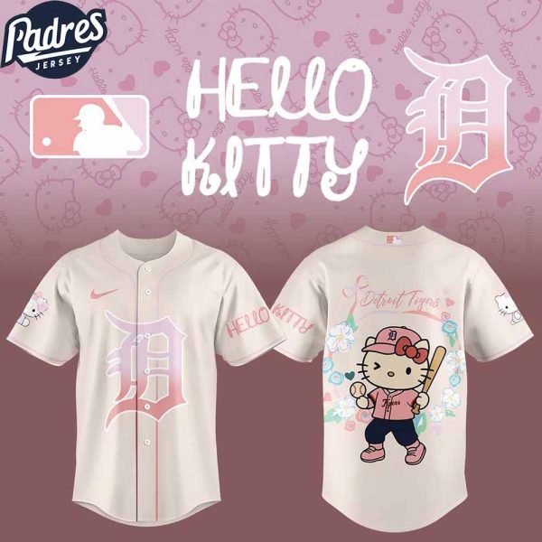 Detroit Tigers Hello Kitty 2025 For Fans Baseball Jersey 1