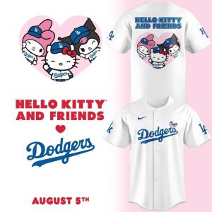 Hello Kitty And Friends Los Angeles Dodgers Baseball Jersey Shirt