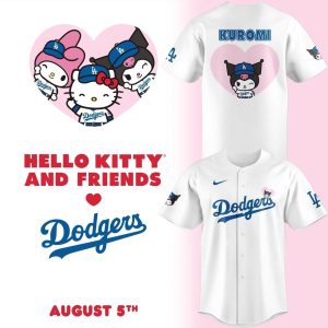 Hello Kitty And Friends Los Angeles Dodgers Kuromi Baseball Jersey