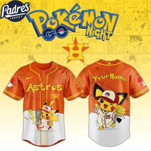 Houston Astros MLB x Pokemon GO Night Custom Baseball Jersey