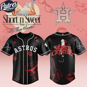 Houston Astros Mlb X Sabrina Carpenter Short N Sweet Black Velvet Custom Baseball Jersey