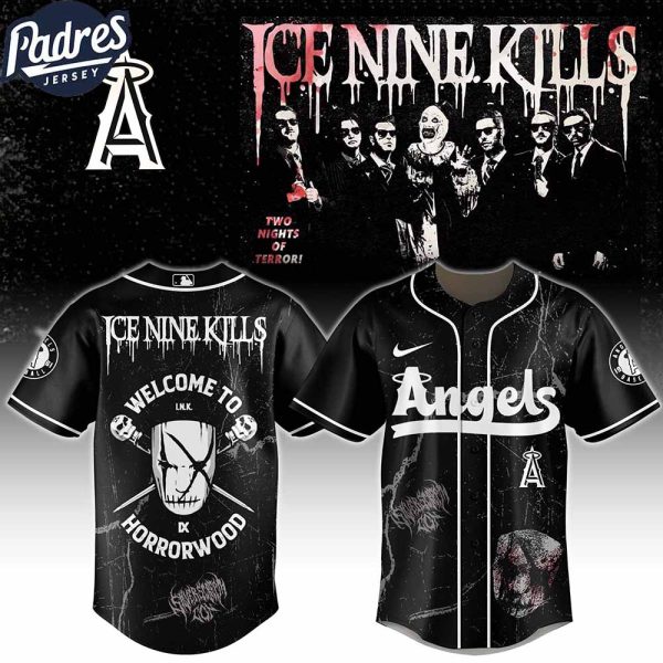 Los Angeles Angels MLB x Ice Nine Kills Welcome to Horrorwood Custom Baseball Jersey
