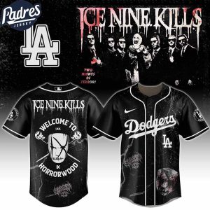 Los Angeles Dodgers MLB x Ice Nine Kills Welcome to Horrorwood Custom Baseball Jersey