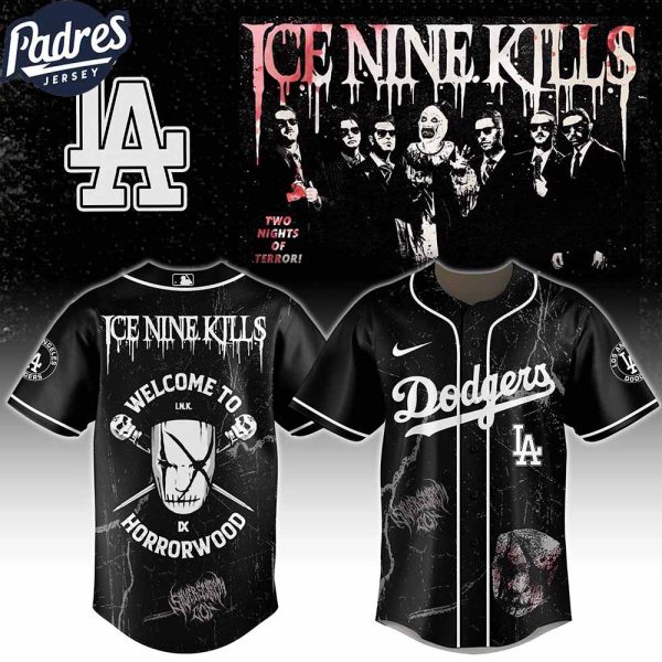 Los Angeles Dodgers MLB x Ice Nine Kills Welcome to Horrorwood Custom Baseball Jersey