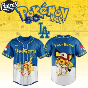 Los Angeles Dodgers MLB x Pokemon GO Night Custom Baseball Jersey