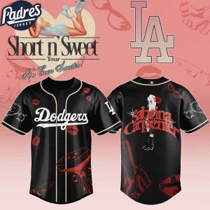 Los Angeles Dodgers MLB x Sabrina Carpenter Short n' Sweet Black Velvet Custom Baseball Jersey