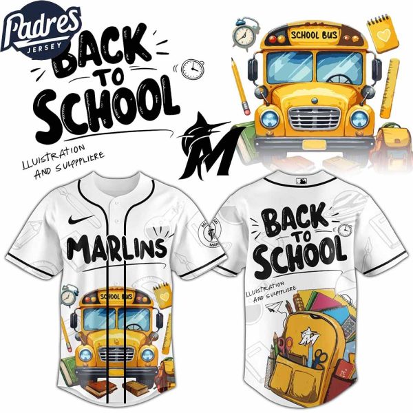 Miami Marlins MLB x Back To School Custom Baseball Jersey
