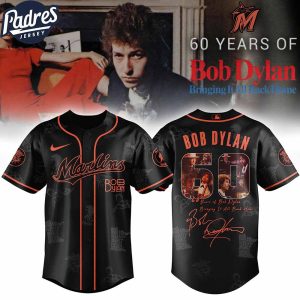 Miami Marlins MLB x Bob Dylan 60th Bringing It All Back Home Custom Baseball Jersey