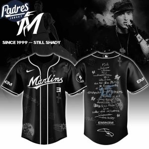 Miami Marlins MLB x Eminem 25th The Slim Shady LP List Music Custom Baseball Jersey
