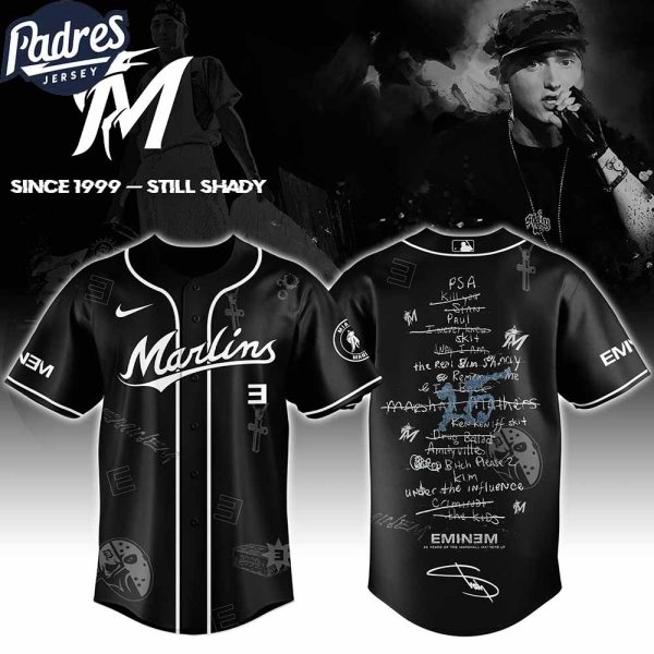 Miami Marlins MLB x Eminem 25th The Slim Shady LP List Music Custom Baseball Jersey