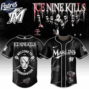 Miami Marlins MLB x Ice Nine Kills Welcome to Horrorwood Custom Baseball Jersey
