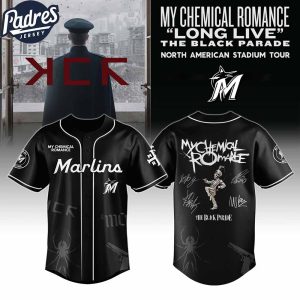 Miami Marlins MLB x My Chemical Romance Long Live The Black Parade North American Stadium Tour Custom Baseball Jersey